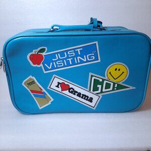 Vintage I heart love Grama kids Soft Suitcase Just Visiting Blue luggage Grandma